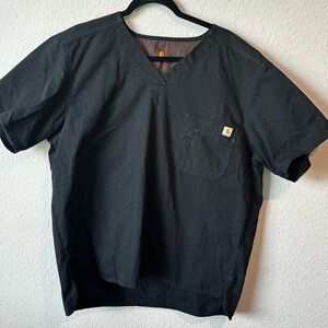Carhartt Men's Utility Scrubs Chest Pockets Dark Gray Short Sleeve Size L